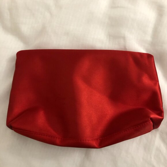 YSL Red Satin Clutch Cosmetic Bag - Picture 2 of 3
